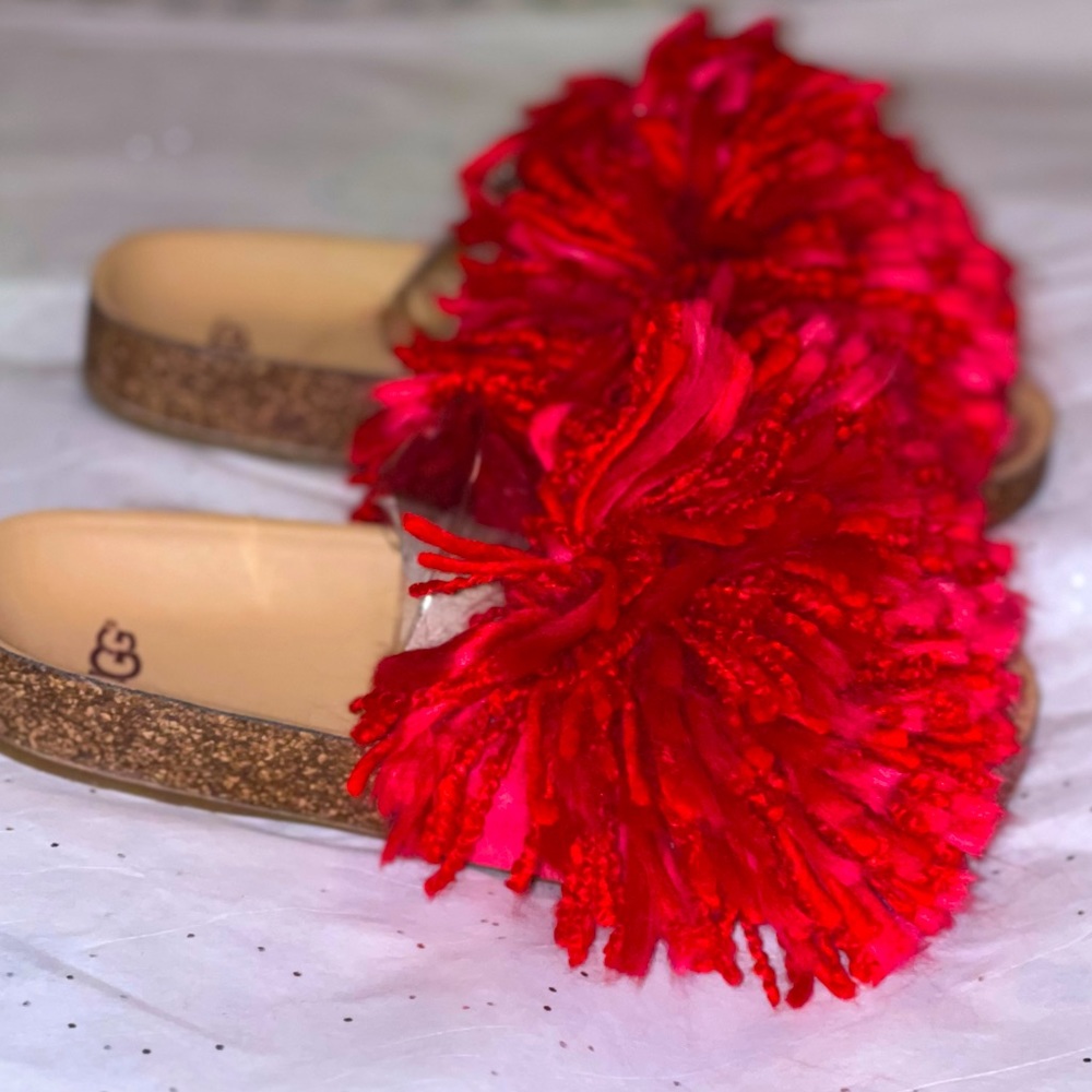 Ugg Open Back Sandals | Ugg Cindy Red Slip Ons|